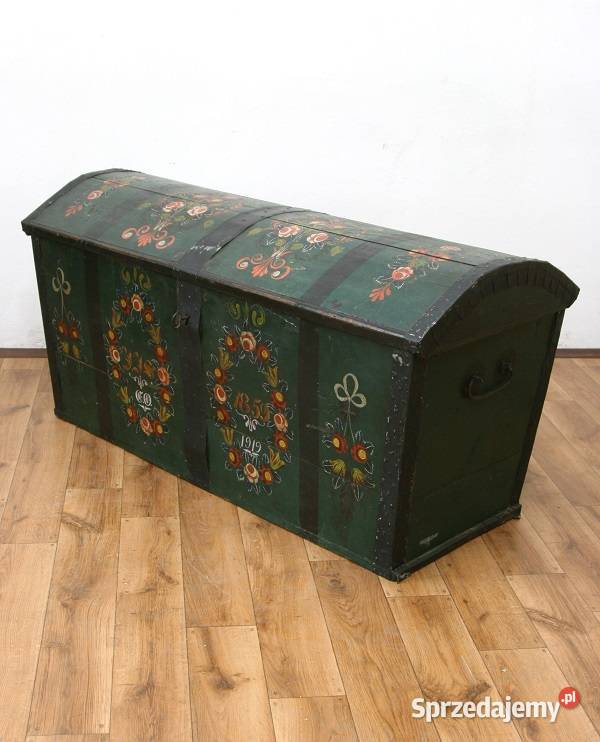 Oryginalny Kufer Malowany 1859 AntykiMarki Meble Meble Marki
