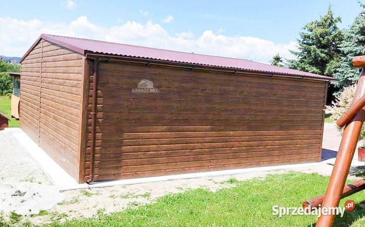 GARAŻ BLASZANY 7m x 7m WNĘKA DWUSPAD 2x BRAMA Łapanów