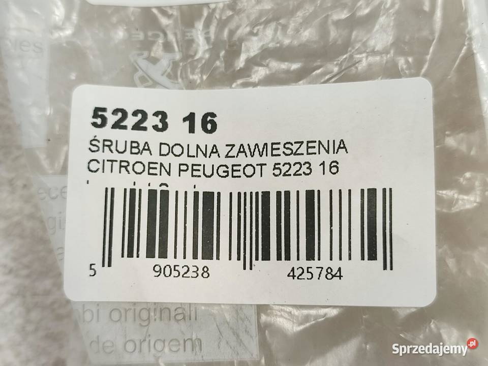 ŚRUBA DOLNA ZAWIESZENIA 2 CITROEN PEUGEOT