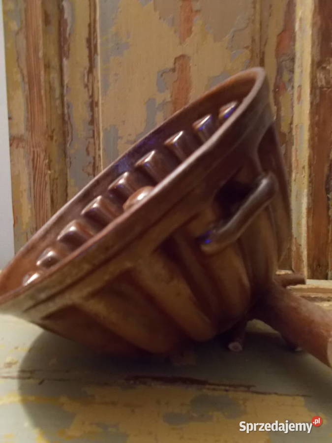 Stara Ceramiczna Forma do Babki Kamionka Bochnia