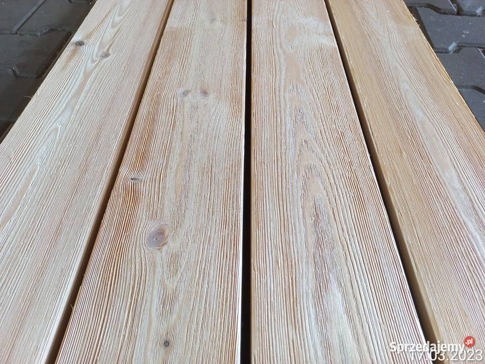 Deski szczotkowane postarzane taras podbitka zewnętrzne Raszówka