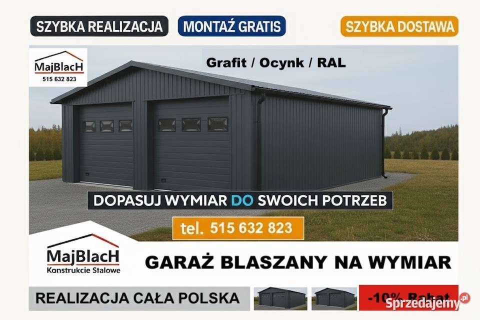 A174Garaż Blaszany BlaszakKonstrukcja blacha Gorzów Wielkopolski