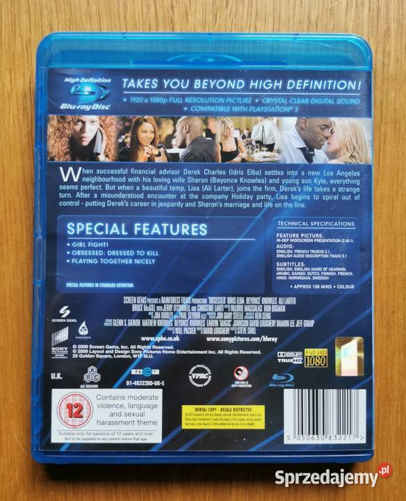 Obsessed Obsesja Bluray En 2009 Beyonce Idris Parzęczew sprzedam