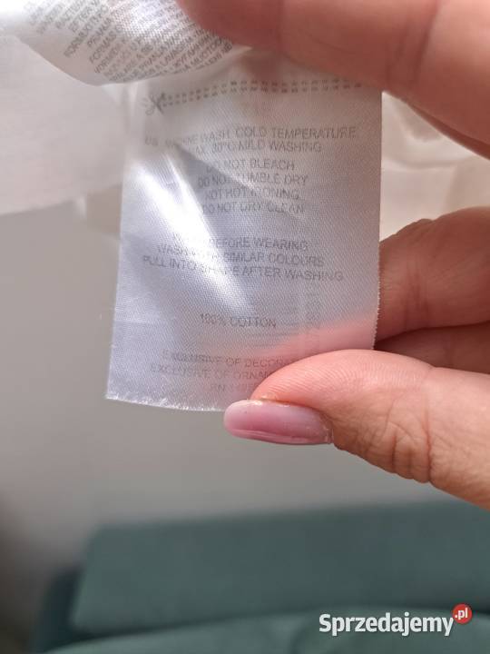 Biała koszulka Amisu z haftem serca 100 bawełna Topy i koszulki pomorskie Trąbki Wielkie