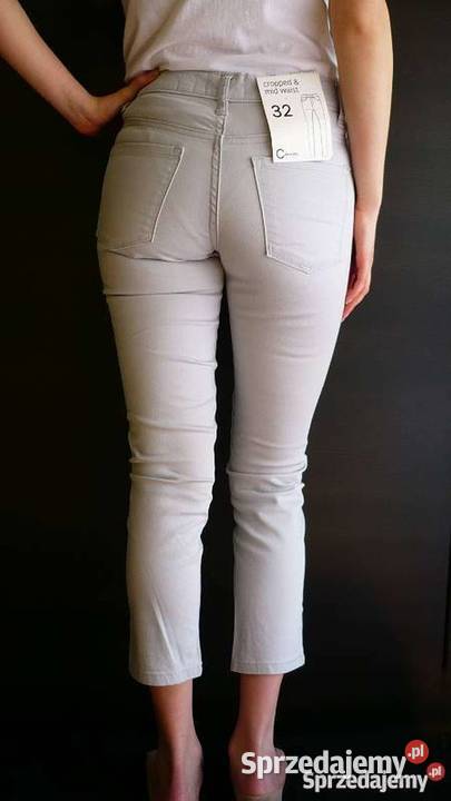 szare siwe spodnie Cubus xxs 32 jeansowe rurki