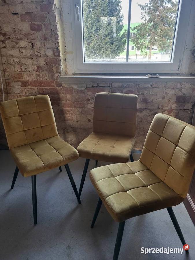 4 nowe krzesła w kolorze żółtym Otmuchów