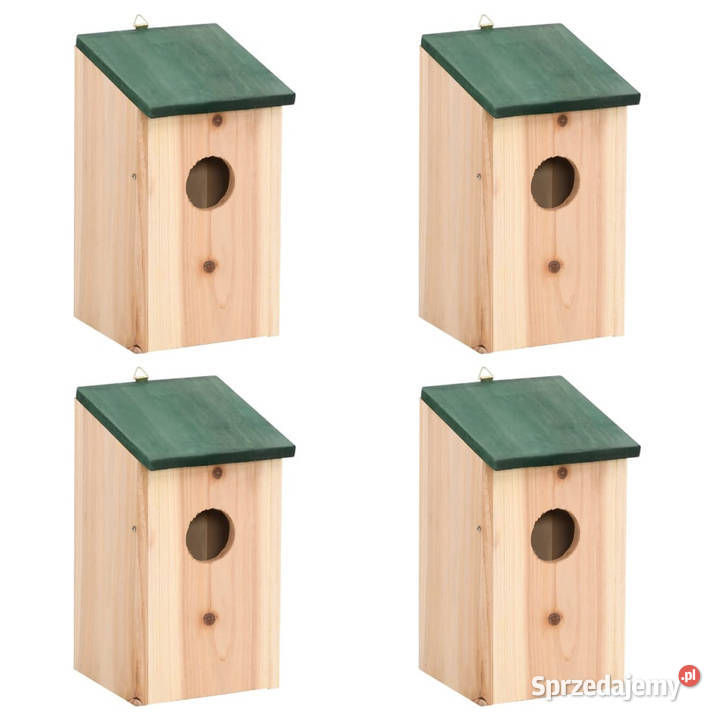 Domki ptaków 4 drewniane 12 x 12 x 22 WM41012 mazowieckie Warszawa