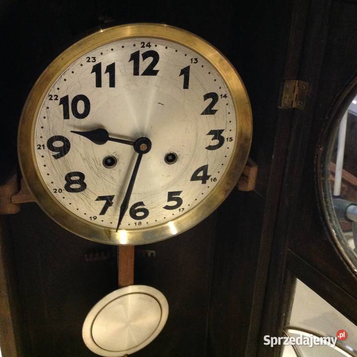 Stary Zegar Wiszcy Drewniany