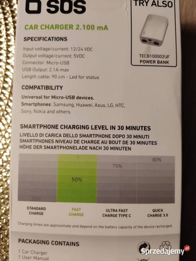 Ładowarka samochodowa Nowa Nieużywana SBS śląskie Tychy