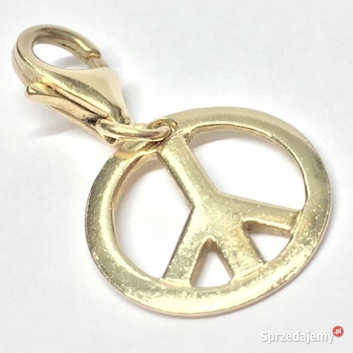 Złota ZAWIESZKA 585 14K Wisiorek PEACE symbol Wisiorki Warszawa