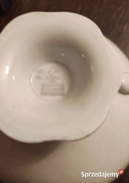 ELFENBEIN  BAVARIA kolekcjonerskie Trio Porcelana i szkło Pabianice
