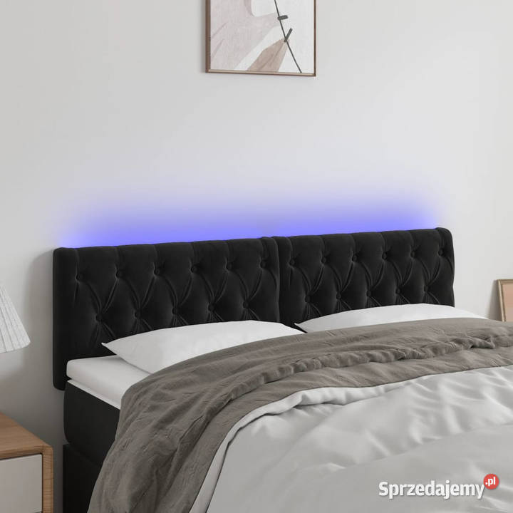 Zagłówek do łóżka z LED czarny 160x7x7888 Warszawa