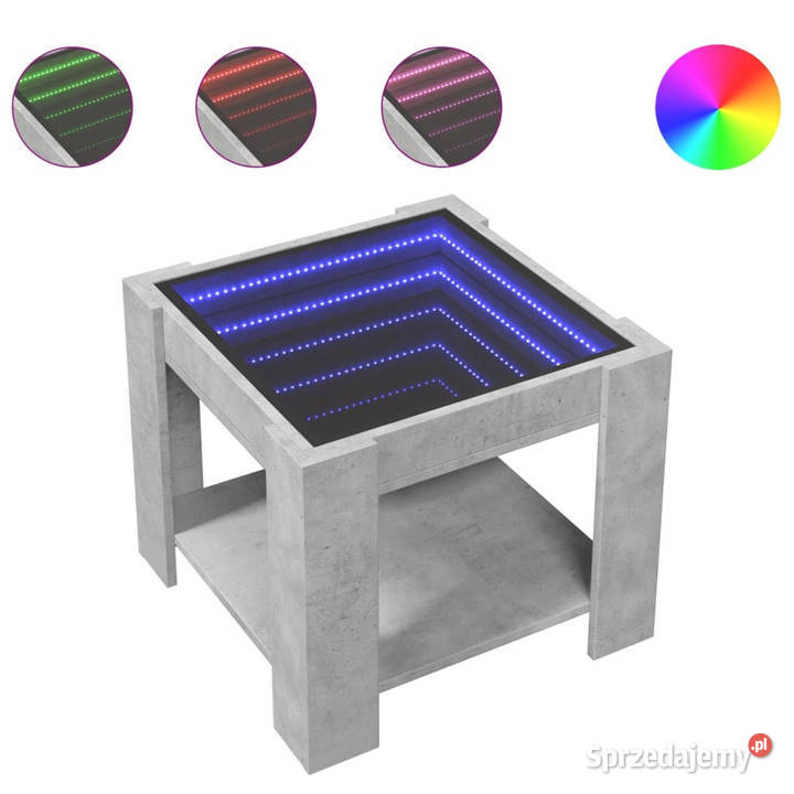 Stolik kawowy z LED szarość betonu 53x53x45 Warszawa sprzedam