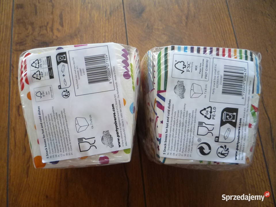 2 opakowania x 5 Pudełka papierowe na chipsy