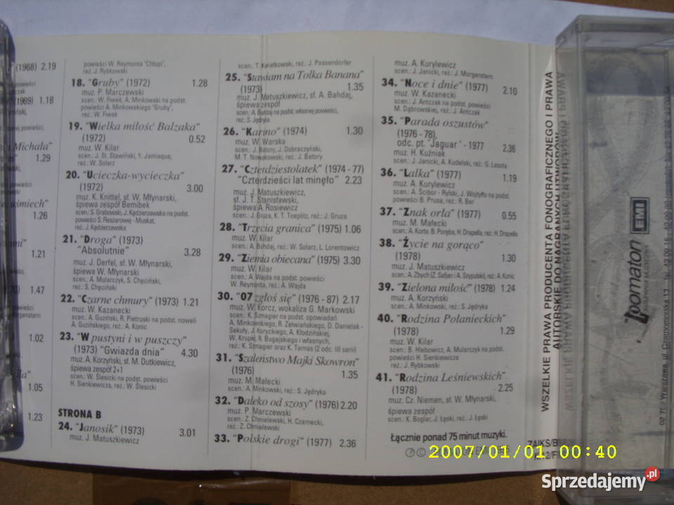 Skladanka kas MELODIE Z ULUBIONYCH SERIALI kaseta Płyty i kasety Wołów sprzedam