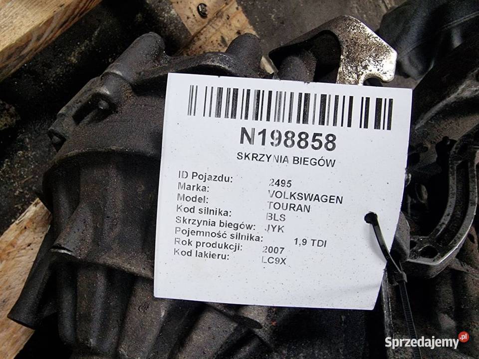 SKRZYNIA BIEGÓW VOLKSWAGEN TOURAN JYK