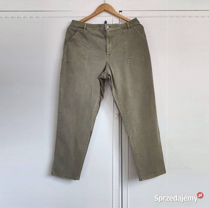 Wygodne oliwkowe spodnie FF plus size 46 3XL zielony zachodniopomorskie Szczecin