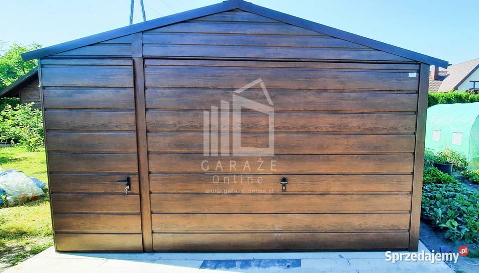 GARAŻ BLASZANY 4m x 7m dwuspad Brama uchylna 28m2 Gdów
