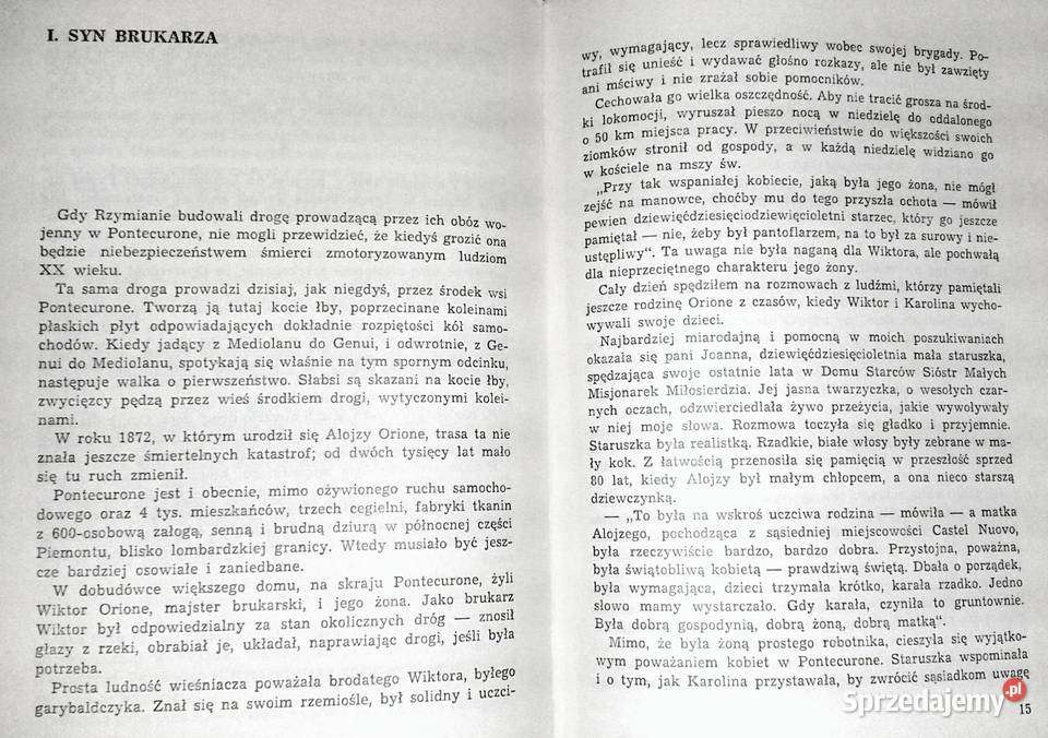 Rozbójnik Boży Historia księdza Orione Ojca Chełm sprzedam