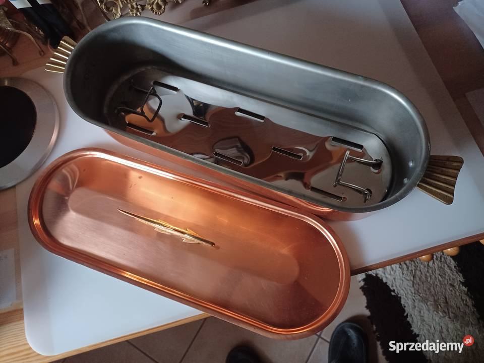 Piękna duża miedziana brytfanna Akcesoria kuchenne Poznań