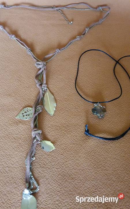 Naszyjnik z rzemienia z dwoma koralamiWisiorek z Łódź