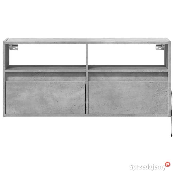 Ścienna szafka TV z LED szarość betonu 100x31x45 Warszawa