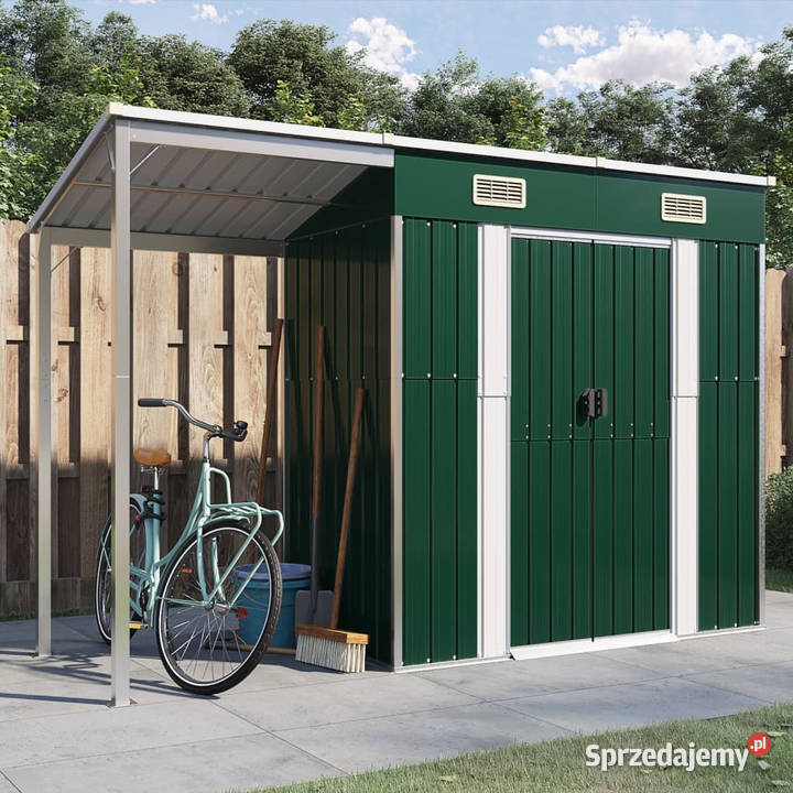 Szopa z wiatą zielona 277x1105x181 stal WM364524 Warszawa