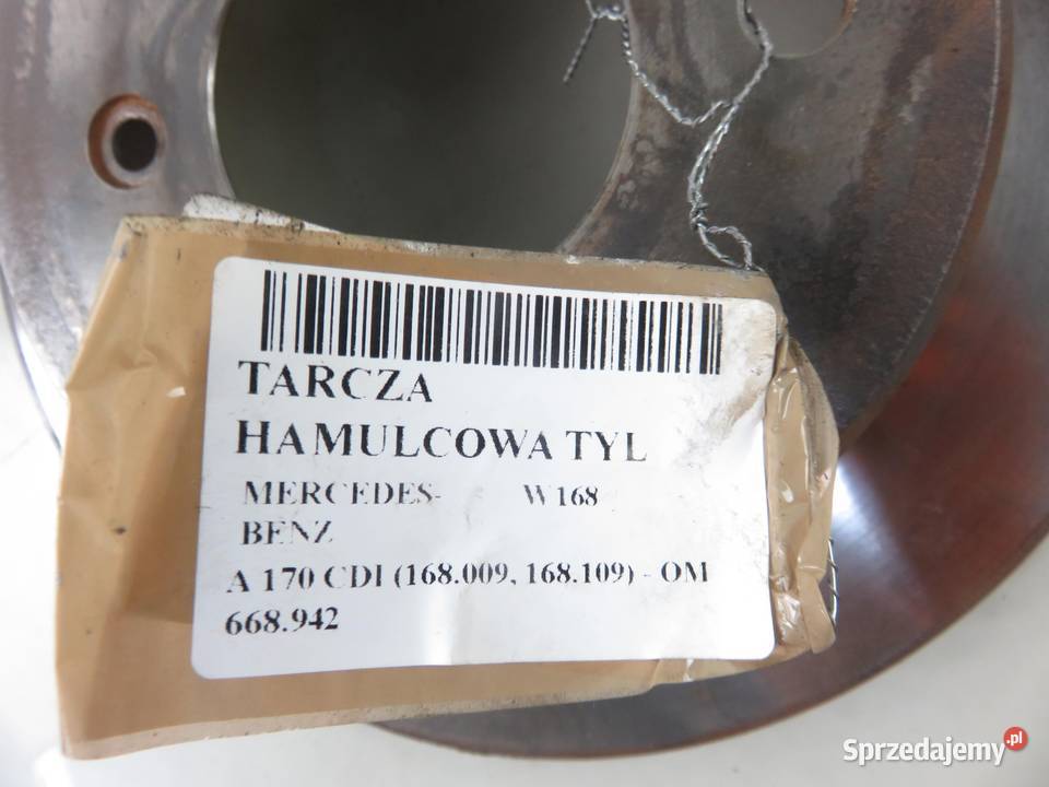 2x TARCZA HAMULCOWA TYŁ MERCEDES W168 A 170 CDI małopolskie