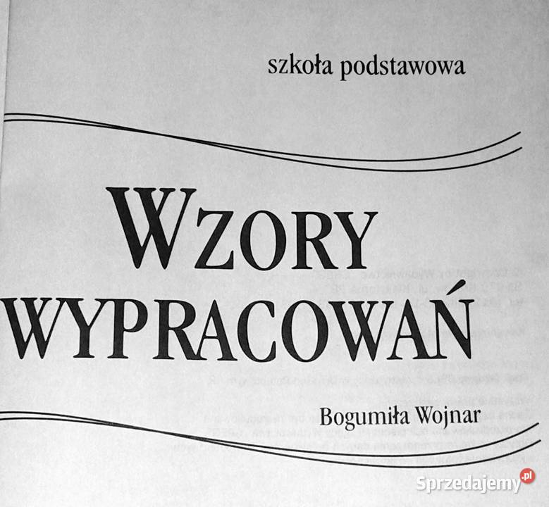 Wzory wypracowań Szkoła podstawowa Bogumiła sprzedam