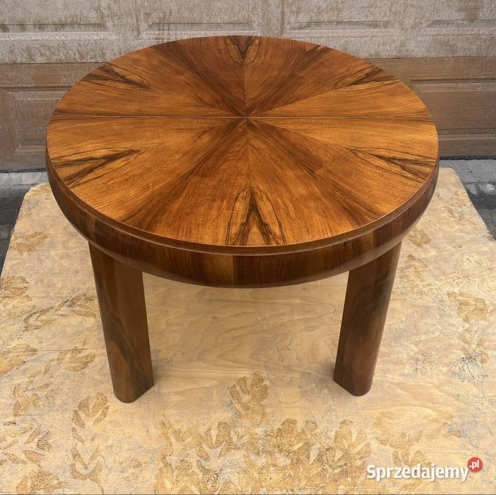 Stół Okrągły Orzech Beczką 112 Rozkładany Antyk Warszawa sprzedam