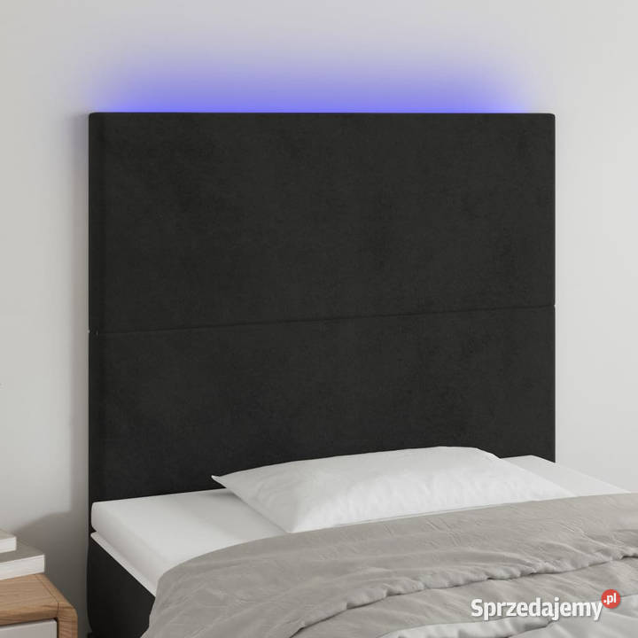 Zagłówek do łóżka z LED czarny 80x5x118128 Warszawa