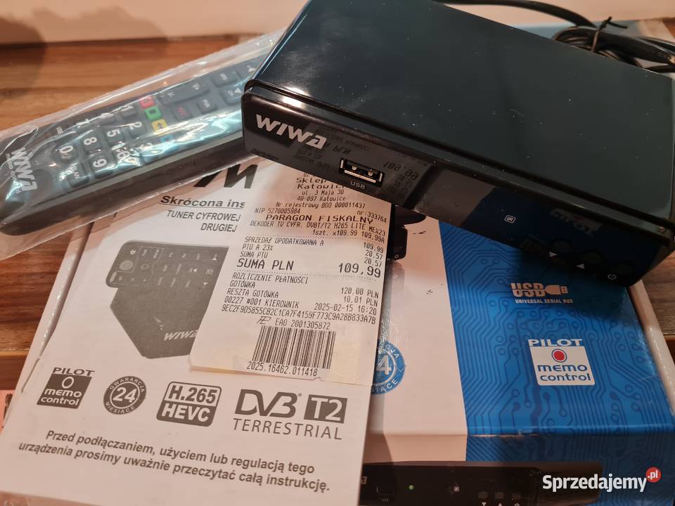 Dekoder Tuner DVBTT2 WIWA H265 LITE Lombardia Sprzęt satelitarny Katowice