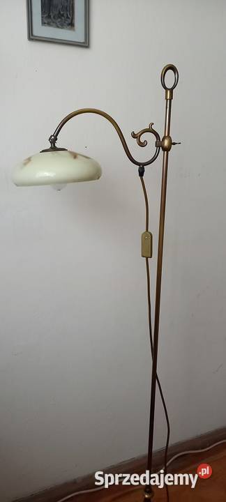 Mosiężna lampa podłogowa z ruchomym ramieniem Skierniewice