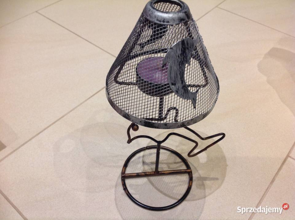 Lampa Metalowa Ażurowa na Wkłady Delfin Vintage Nowa Sól