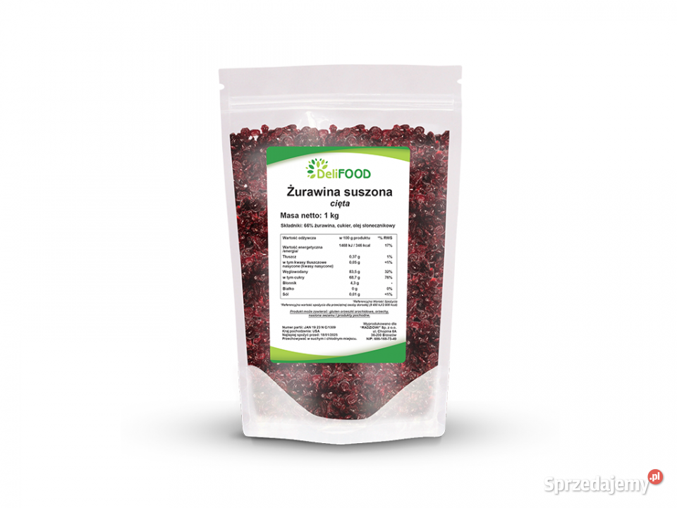 Żurawina suszona 1000g Brzozów