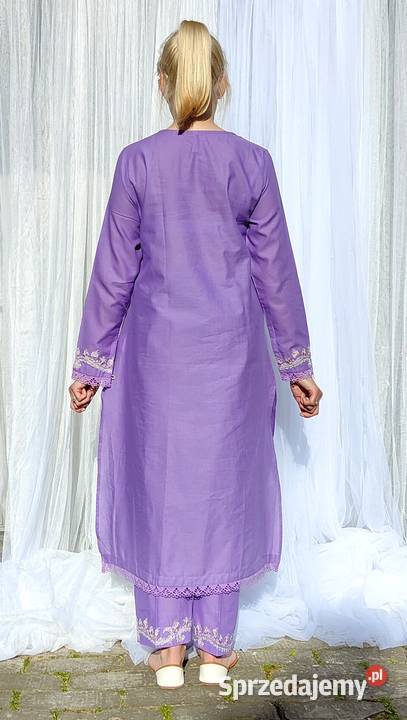 Fioletowy komplet orientalny M 38 tunika spodnie Szczecin