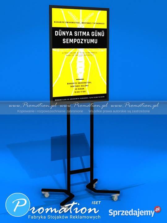 Czarny stojak na plakat A1 na kółkach mobilny Warszawa