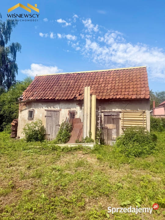 Działka budowlana 1618 m z budynkiem Drużno budowlana