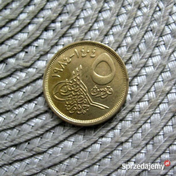 Egipt 5 Piastrów 1984r Duży nominał Kalisz