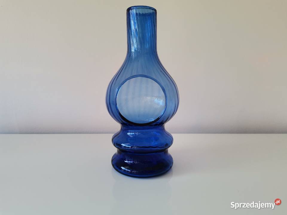 Stara niebieska nieużywana szklana lampka wodna Katowice sprzedam