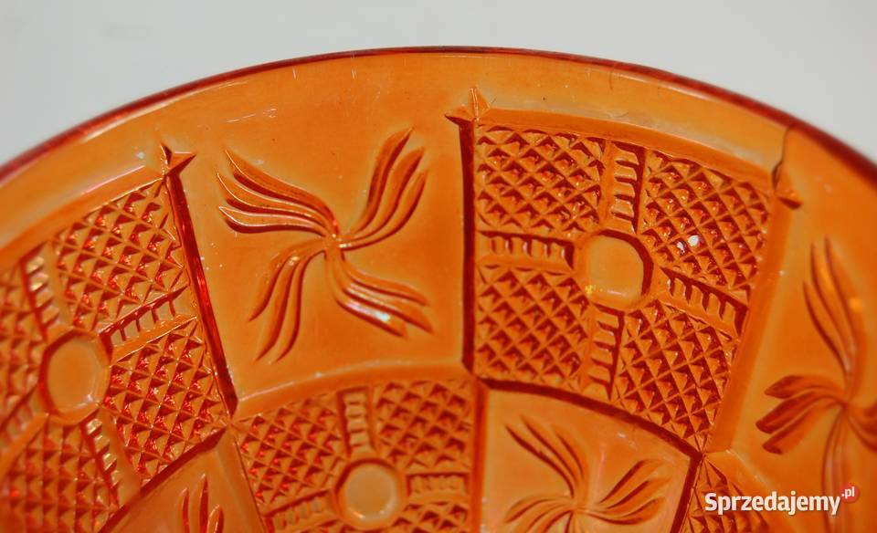 Art Deco Huta Hortensja bomboniera szkło