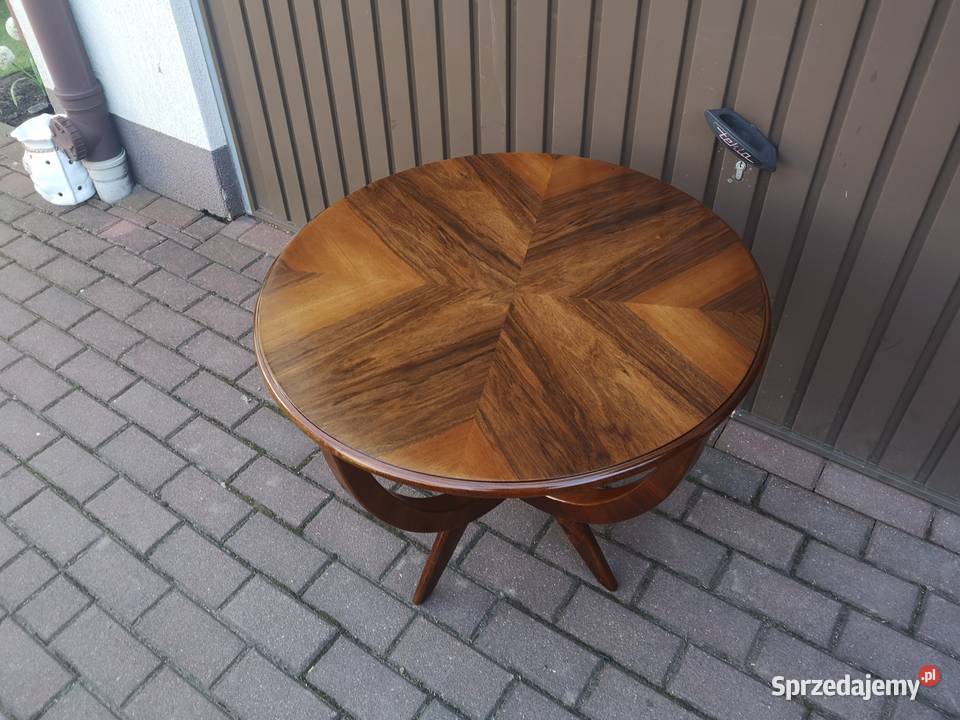 Stolik Typ 682 A ARTDECO PRL Unikat Orzech Antyk Swarzędz sprzedam