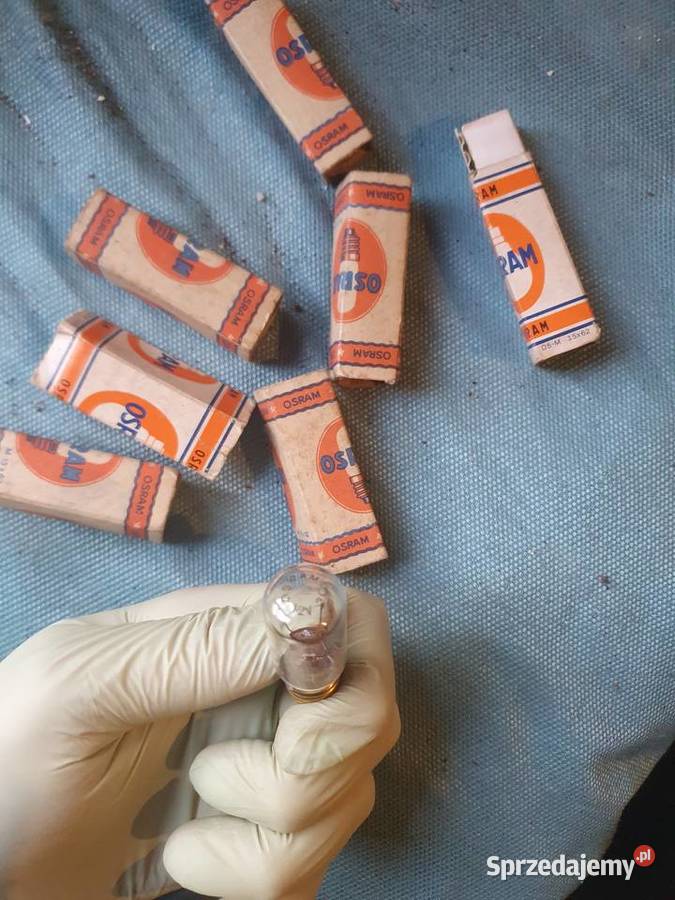 Stare małe żarówki Osram PRL z małym gwintem D5M Warszawa