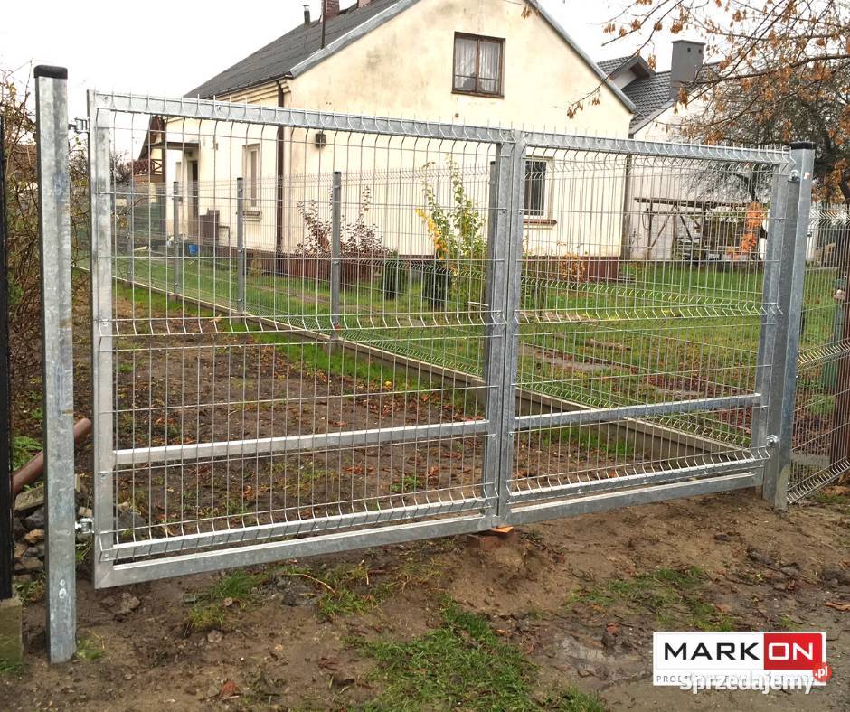 Brama przesuwna wypełniona panelem 3D antracyt Bramy mazowieckie Wołomin