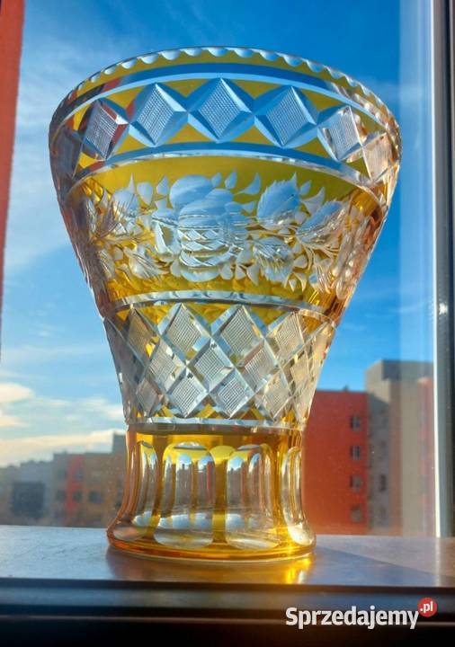 Piękny duży wazon kryształowy PRL Antyki, Sztuka, Kolekcje Wrocław sprzedam