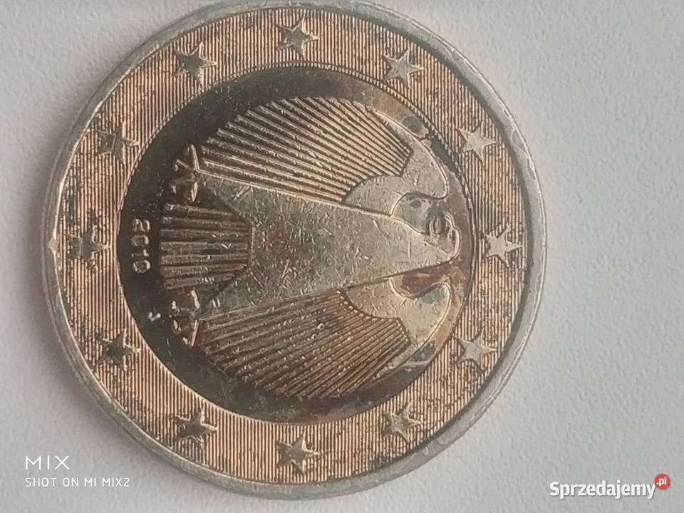 Niespotykane 2 euro koloru złotego całego Awersa Sochaczew-Wieś