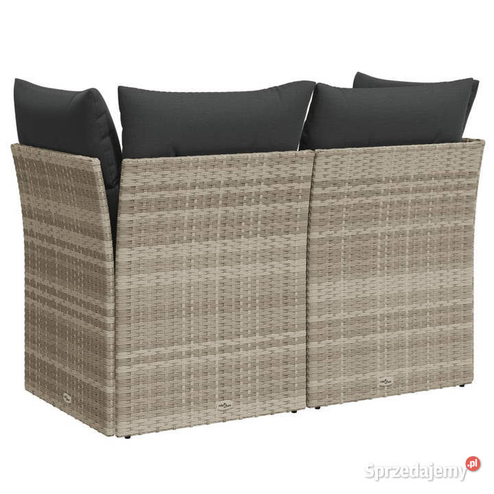 Sofa ogrodowa z poduszkami 2osobowa jasnoszara Warszawa