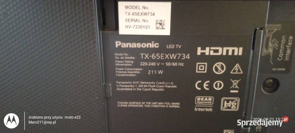 Panasonic TX65EXW734 Smart HDR 4K Lubsko