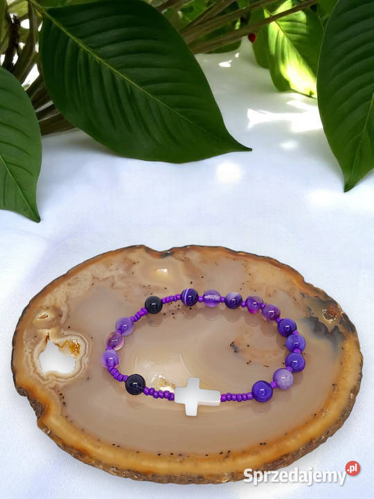 Bransoletka różaniec dziesiątka różańca z agatu Warszawa