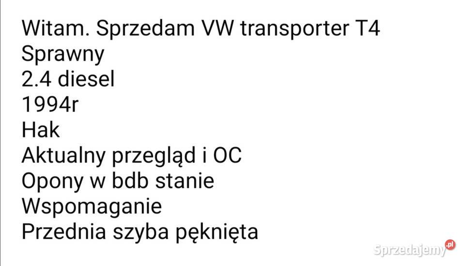 okazja vw t4 kujawsko-pomorskie Czernikowo
